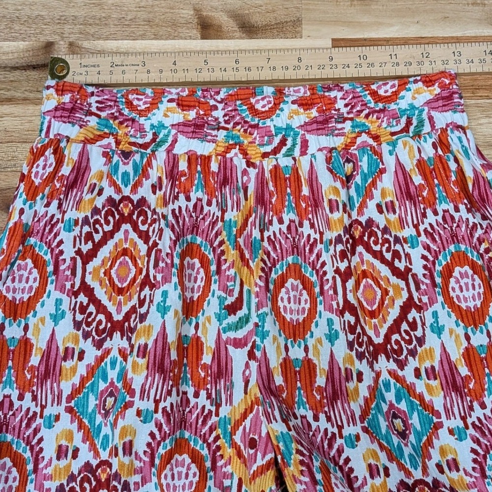 Christian Siriano Womens XS Linen Blend Palazzo Pant Pull On Boho Resort Artsy - Picture 3 of 8